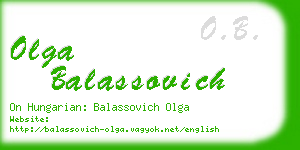 olga balassovich business card